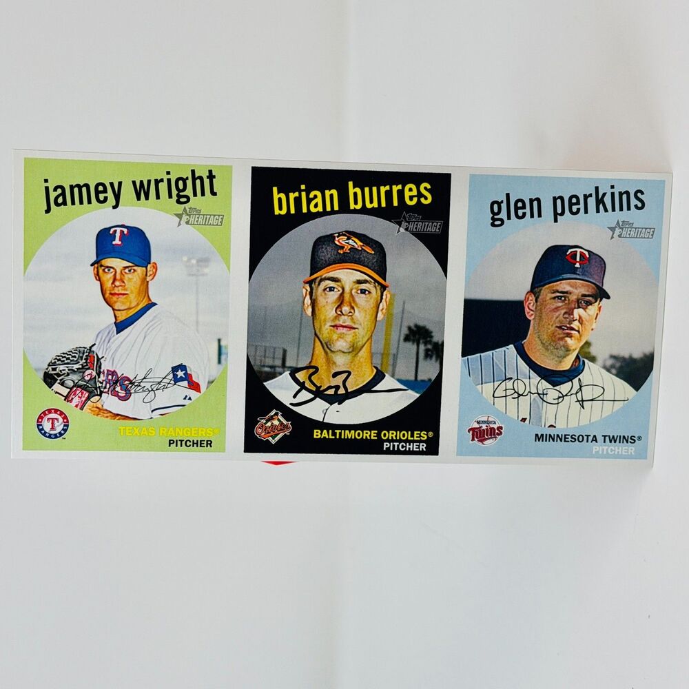2008 TOPPS HERITAGE BOX TOPPER JAMEY WRIGHT, BRIAN BURRES, GLEN PERKINS